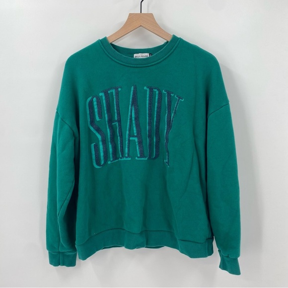 Skullhouse Green SHADY Crewneck Pullover Sweatshirt Medium/Large - Picture 1 of 6